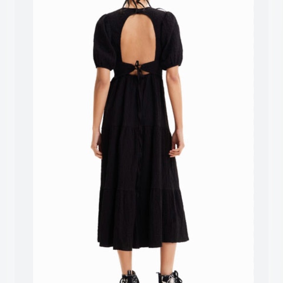 NWT Desigual Midi Tiered Textured Dress - Picture 2 of 5